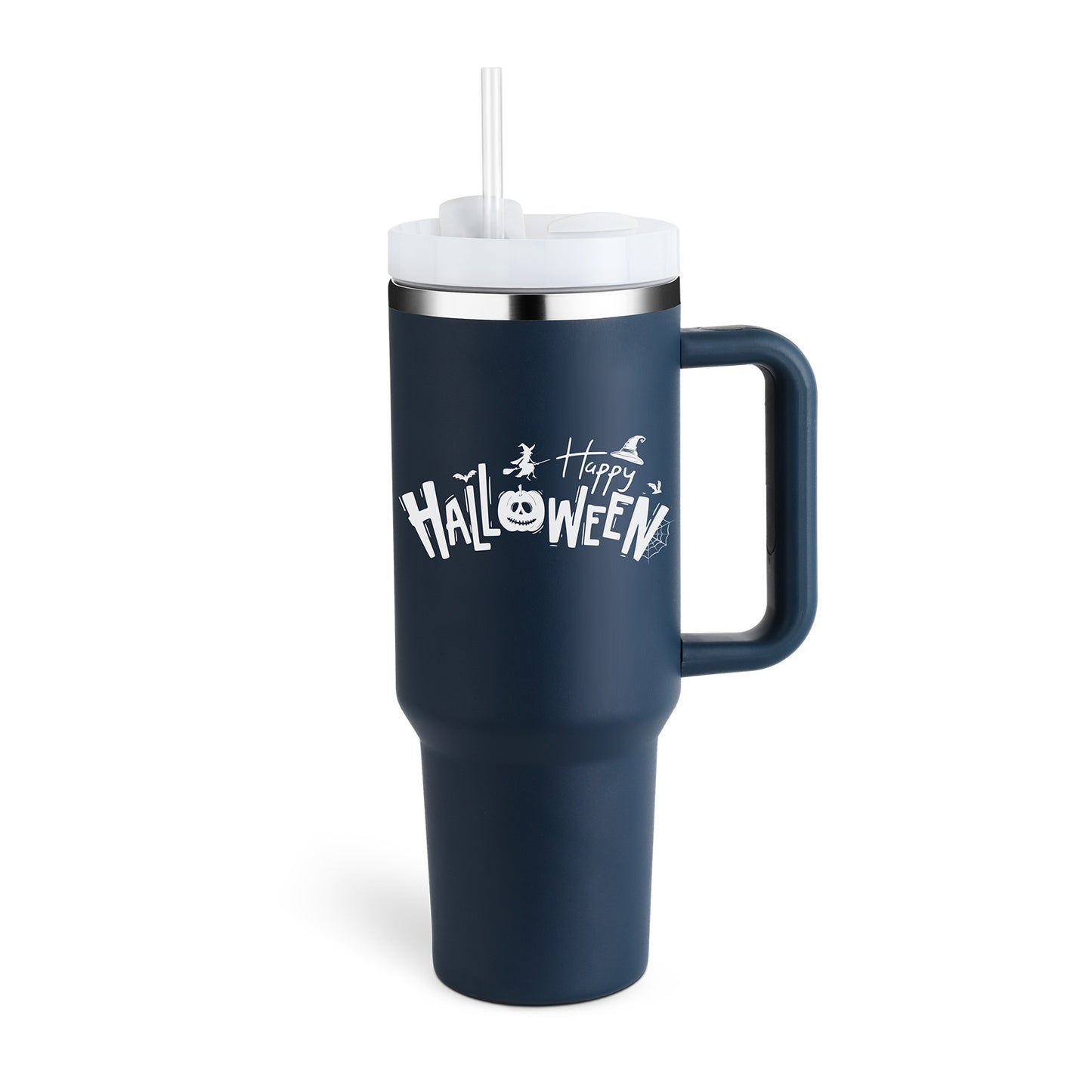 Alla hjärtans dag present termisk mugg 40 oz halm kaffe isoleringskopp med handtag Bärbar bil rostfritt stål vattenflaska stor kapacitet Resa BPA fri termisk mugg