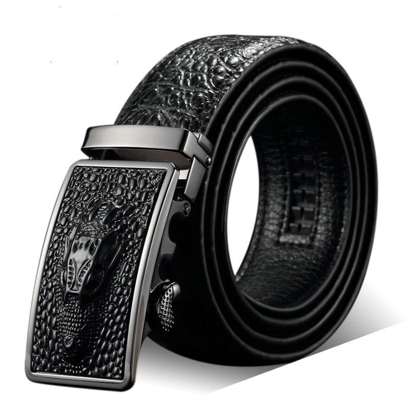 Men's Genuine Leather Automatic Buckle Belt - Authentic Premium