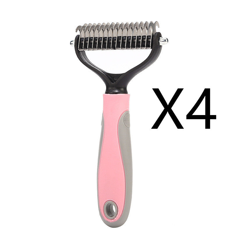 Stainless Steel Pet Brush - Double-Sided Hair Removal Comb for Grooming