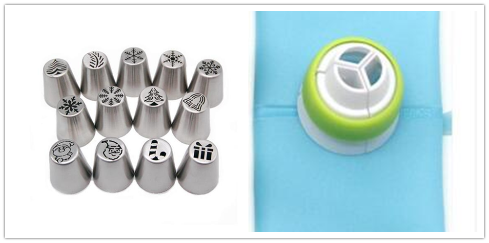 Douille de décoration de gâteau en acier inoxydable 3 en 1, édition limitée, style noël, édition limitée