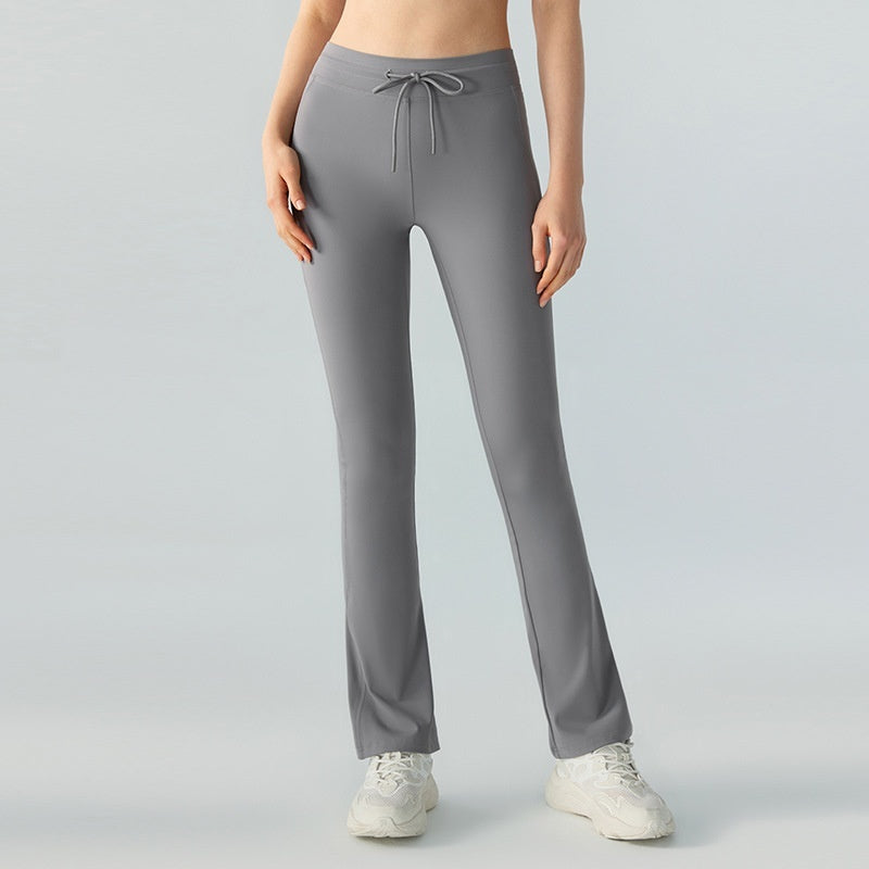 Waist Slimming And Hip Lifting Casual Yoga Pants Bilateral Pocket Yoga Bell-bottom Pants - Dual Enhancement