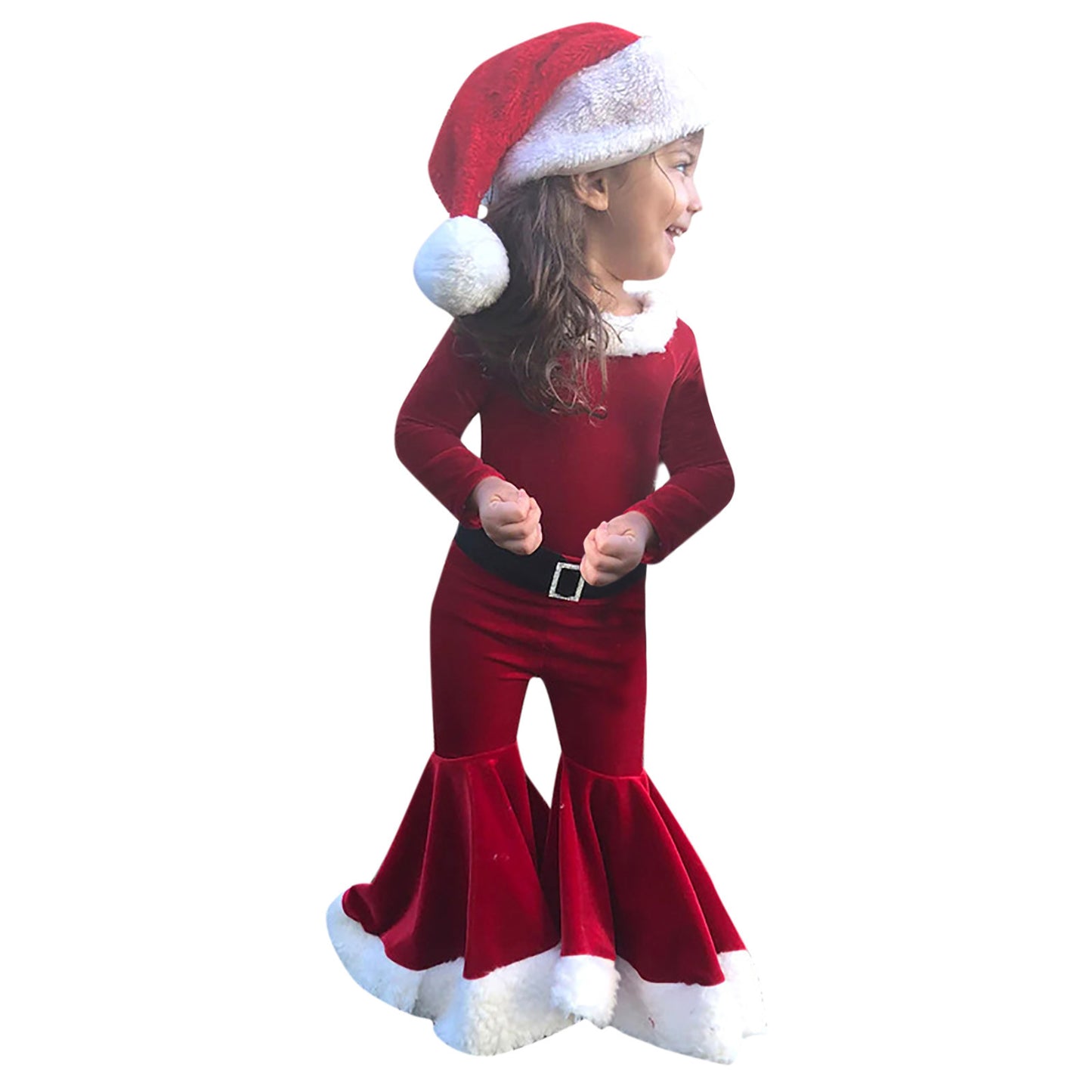 Vinter jul Långärmad skjorta Bell Bottoms Hatt Tredelad barnkläder