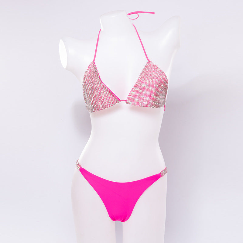 Professional Ladies Seaside Holiday Split Bikini Bra Set - Nylon (S-L, Lattice Pattern, No Steel Support)