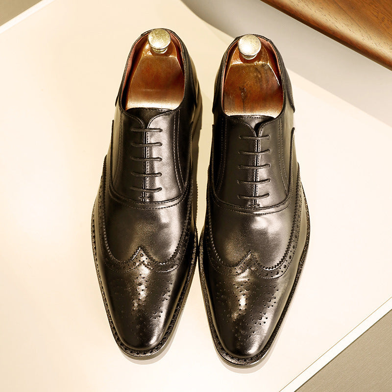 Herrskor i läder med gummisula och oxfords