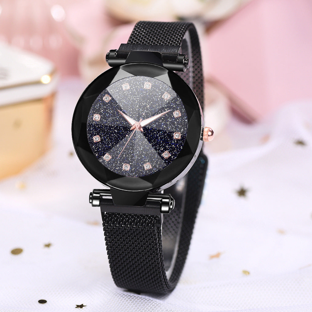 Women's Watch Square Diamond Rhinestone Starry Sky Face Ladies Casual Fashion Watch Set Bracelet Watch - Elegant Stylish Unique Eye-Catching Comfortable Versatile