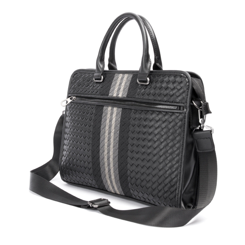 Sömmar Vävd Business Casual Portfölj Herr axel Crossbody datorväska