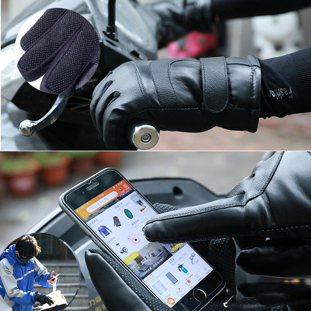 Vinter elektriska uppvärmda handskar vindtäta cykling varma värmehandskar med pekskärm för skidåkning