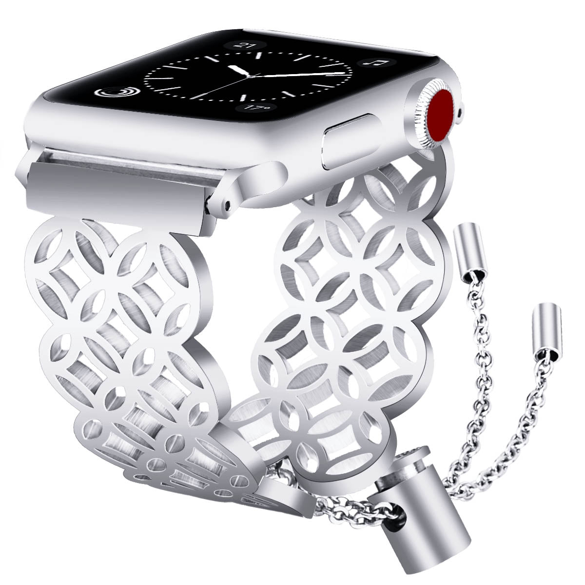Compatible avec Apple, bracelets à fleurs papillon de haute qualité pour montre, Bracelet en acier inoxydable pour la série Iwatch