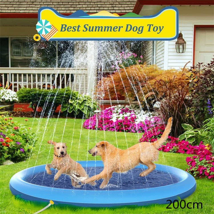 Halkfri stänkskydd för barn och hundpool sommar utomhus vattenleksaker Rolig fontän lekmatta