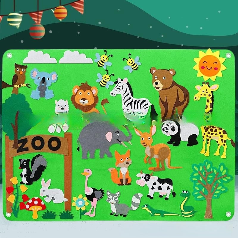 Pack de jeu en feutre tridimensionnel pour enfants, éducation précoce 3, bricolage, planche d'histoire, planche d'apprentissage, impression d'animaux dinosaures