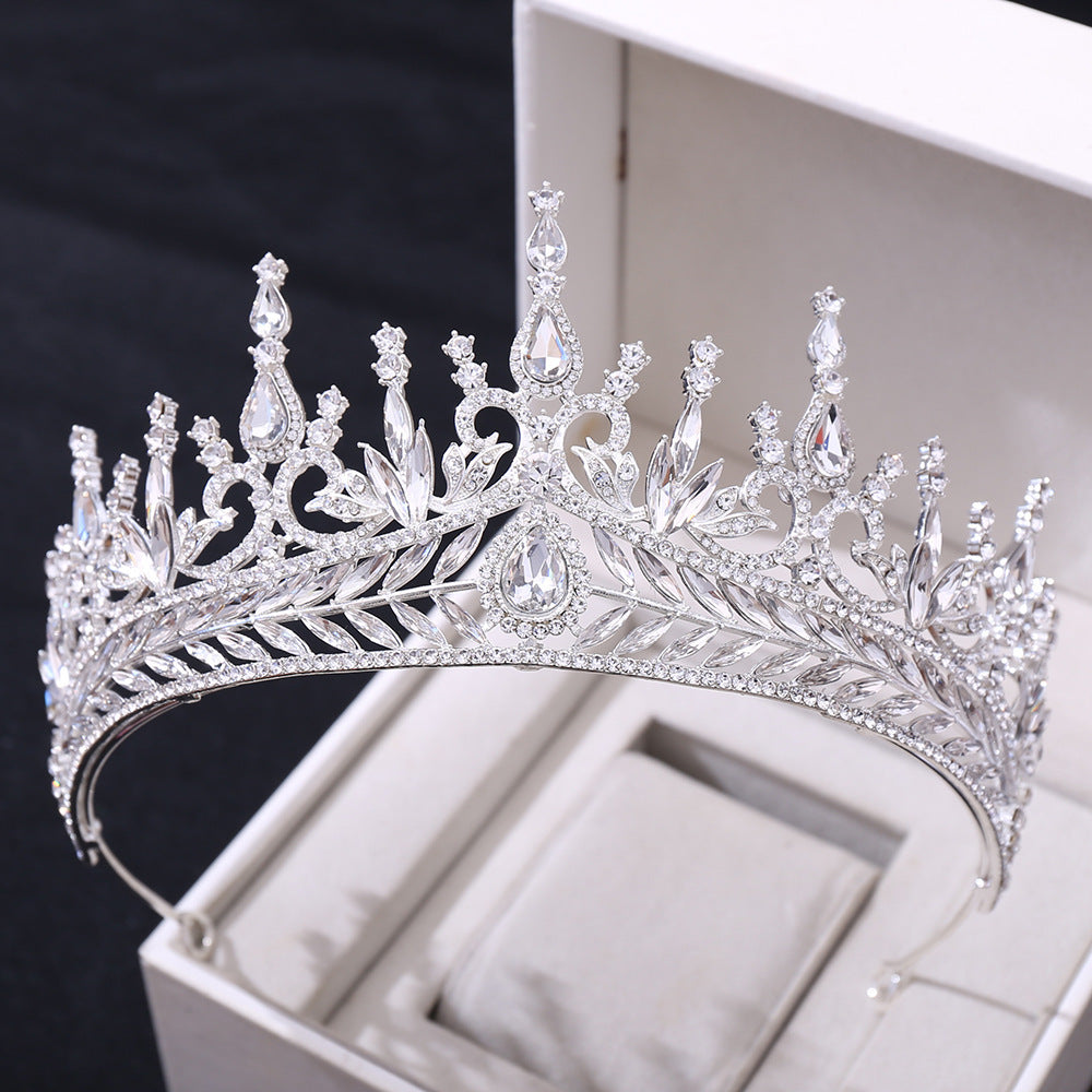 Bröllopshuvudbonader Hårbåge Set Crystal Baroque Large Crown