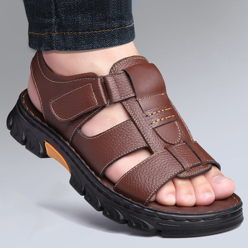 Sommar Nya Kohud Mjuk Botten Dubbelanvändning Sandaler Herr