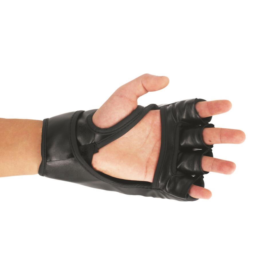 Professional Boxing Gloves - Leather Construction (Black, Adult Size, MMA Training)