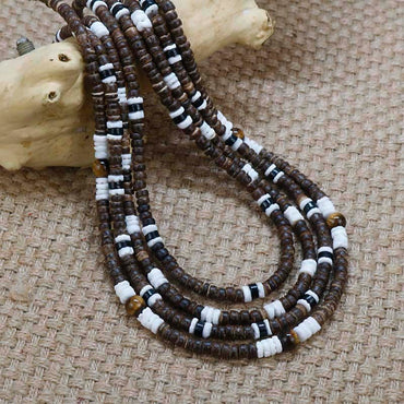 Collier ethnique en coquille de noix de coco pour hommes, tribu