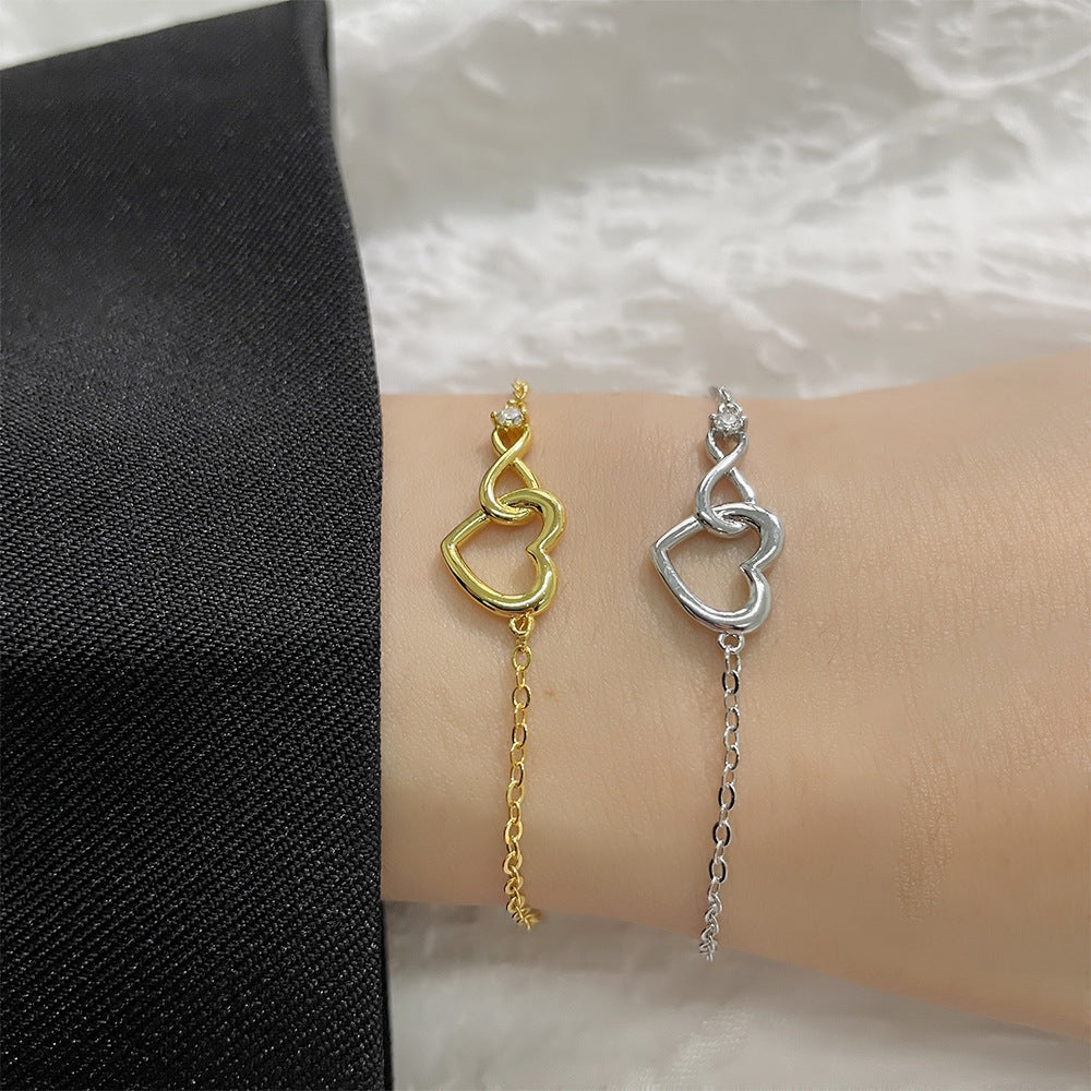 Hjärtformade armband Modesmycken Mångsidig kärleksarmband present till flickvän Alla hjärtans dag