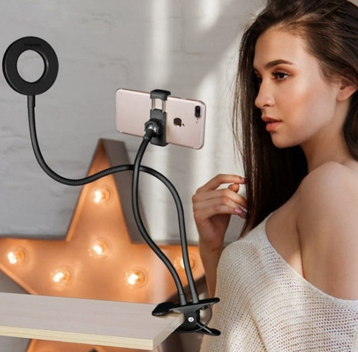 Anneau de selfie LED pour trépied, lumière fixe, 8cm, statique