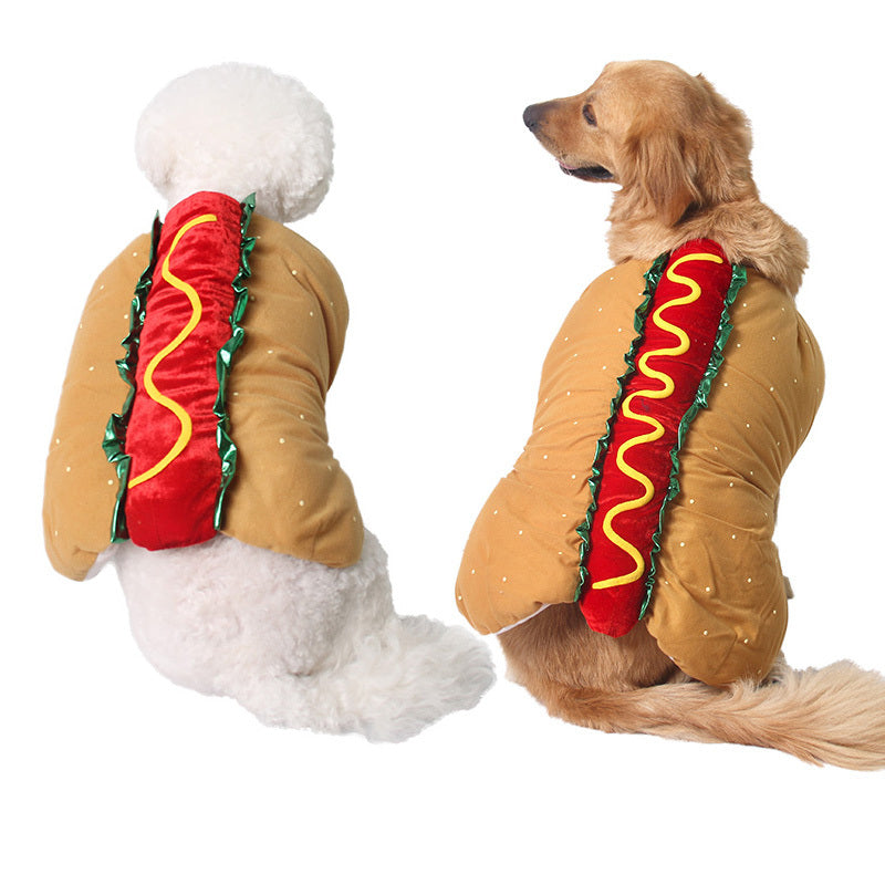 Pet Dog and Cat Costume - Cute Hot Dog Sandwich Costume, Funny Hot Dog Clothes, Cat Costume