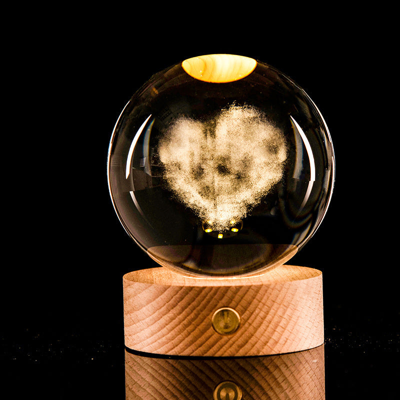 Lysande Galaxy Crystal Ball Dekoration 3D Laser Inre Carving