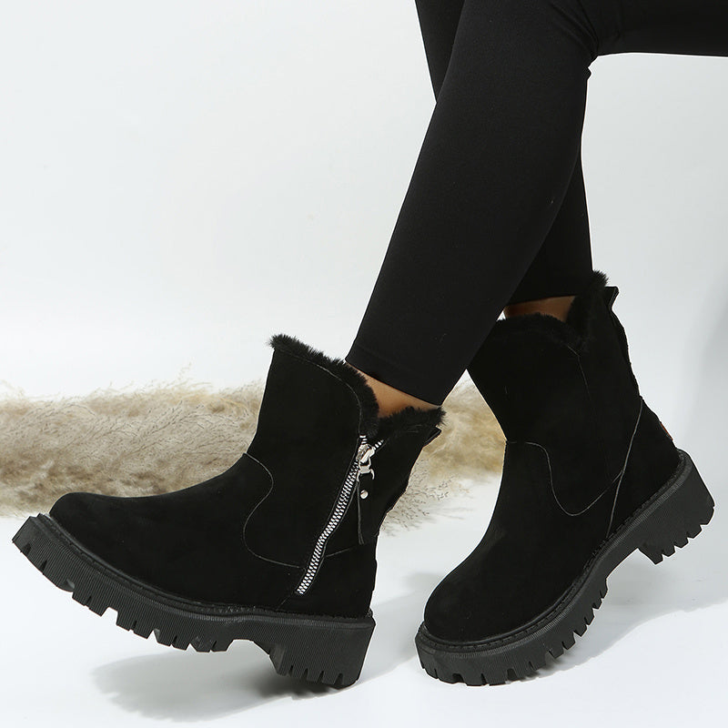 Women's Faux Suede Plush Snow Boots