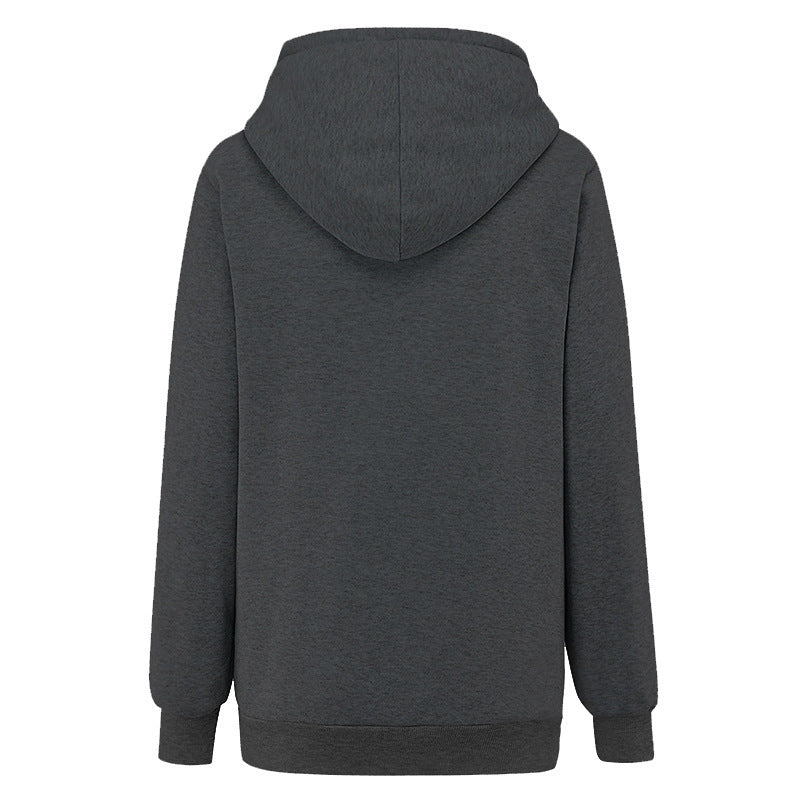 Cat Print Hoodie with Big Pocket for Pets - Long Sleeve Sweater for Women
