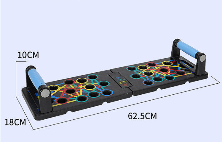 Professional ABS Push-Up Support Training Board - 24 Exercise Magnetic Locking System (Black Blue)