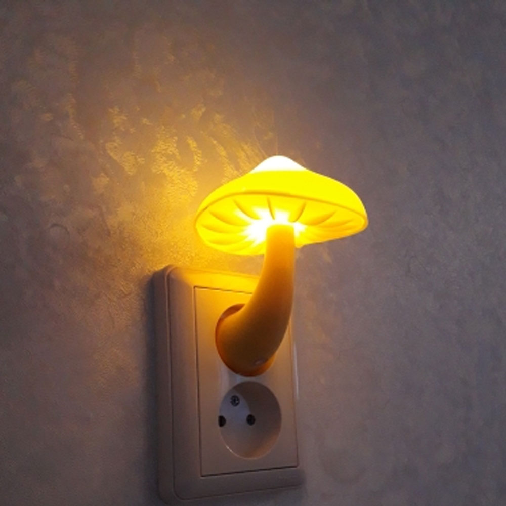 Lampe LED à prise murale en forme de champignon, prise ue US, blanc chaud, capteur de contrôle de la lumière, lumière de chambre à coucher, décoration de la maison