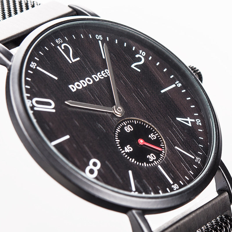 Montres à cadran en bois pour hommes et femmes à fossettes