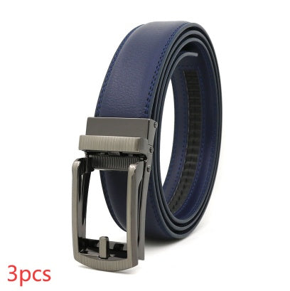 Men's Fake Needle Automatic Buckle Cowhide Belt - Detailed Sophistication