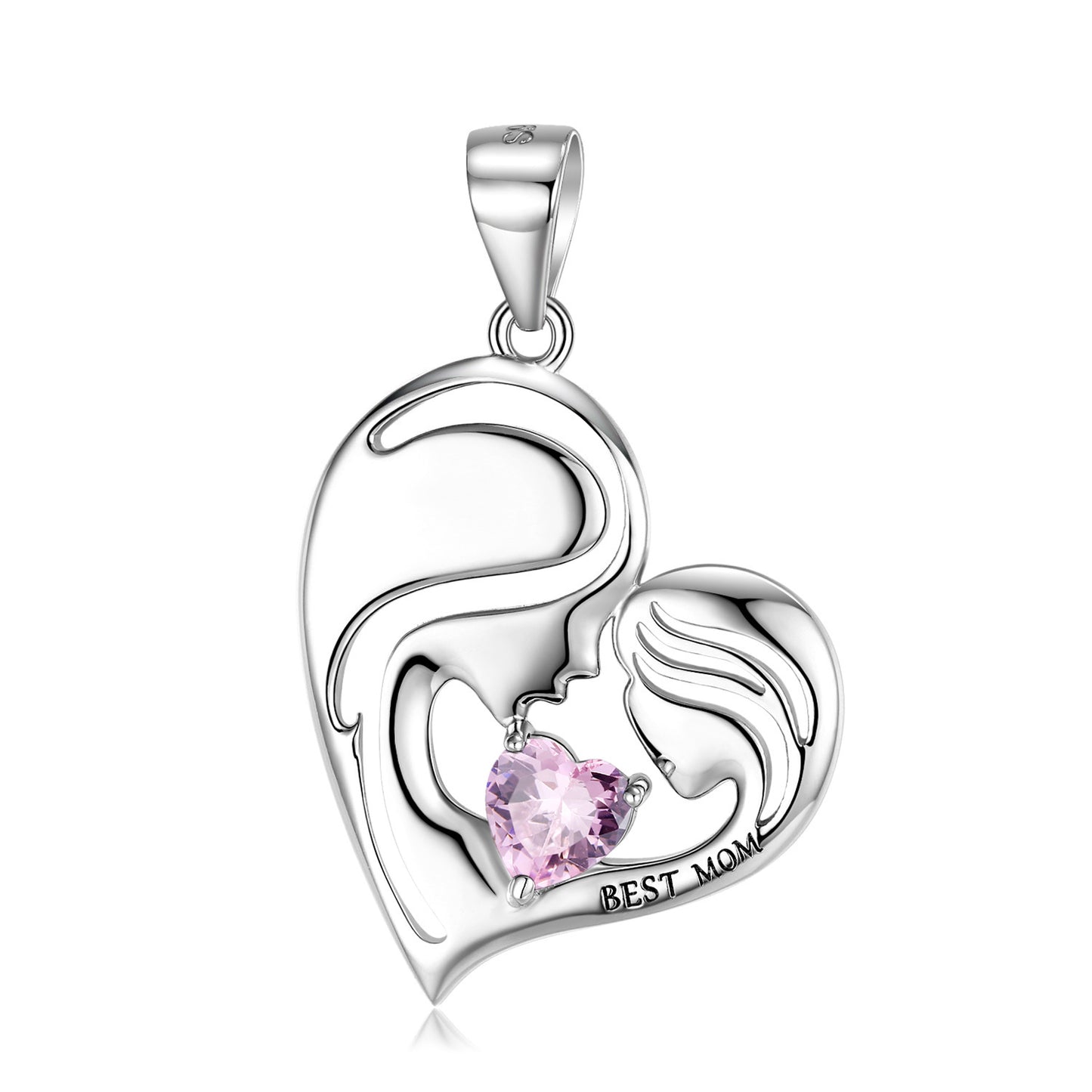 Halsband i 925 sterlingsilver med bästa mamma-motiv, mors dag-serien