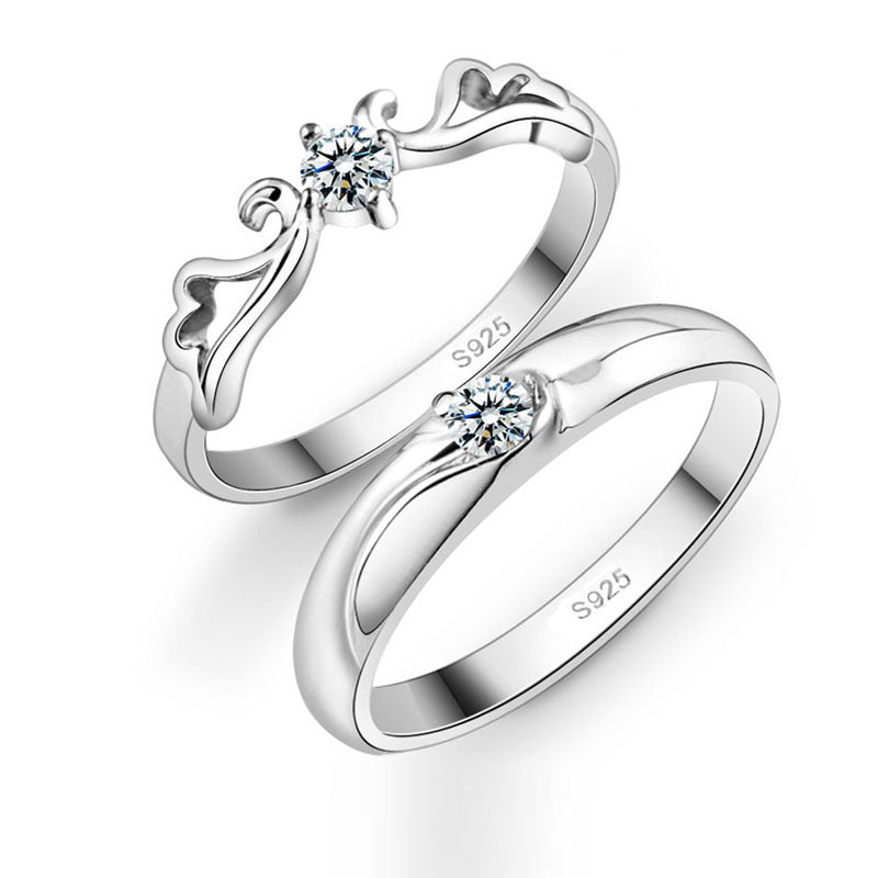 Bague coréenne en argent pour amoureux des anges, bague de mariage, de fiançailles, pour hommes et femmes, vente en gros, fabricant de bagues