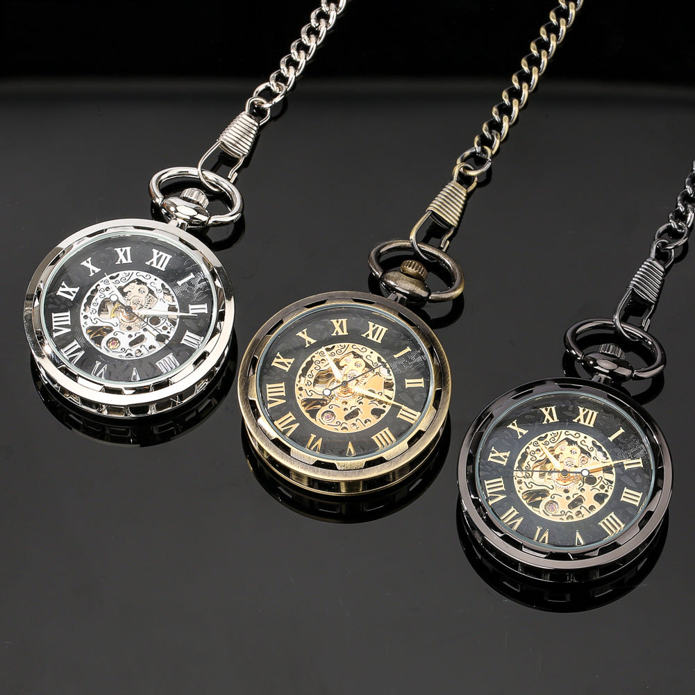Manual Manipulator Pocket Watch Hollow Movement Roman Literal - Classic Modern Stylish Durable Unique Elegant