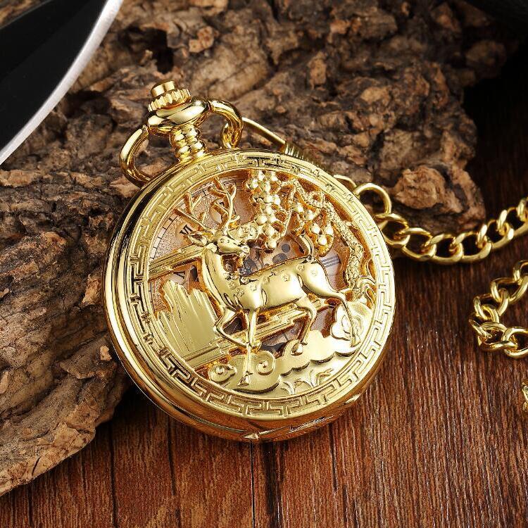 Flip Mechanical Pocket Retro Necklace Watch - Nostalgic Modern Sleek Elegant Versatile Sophisticated Exquisite