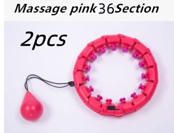 Professional Adjustable Smart Hula Hoop - ABS No-Fall Technology (18/21/24 Knots, Pink/Purple)