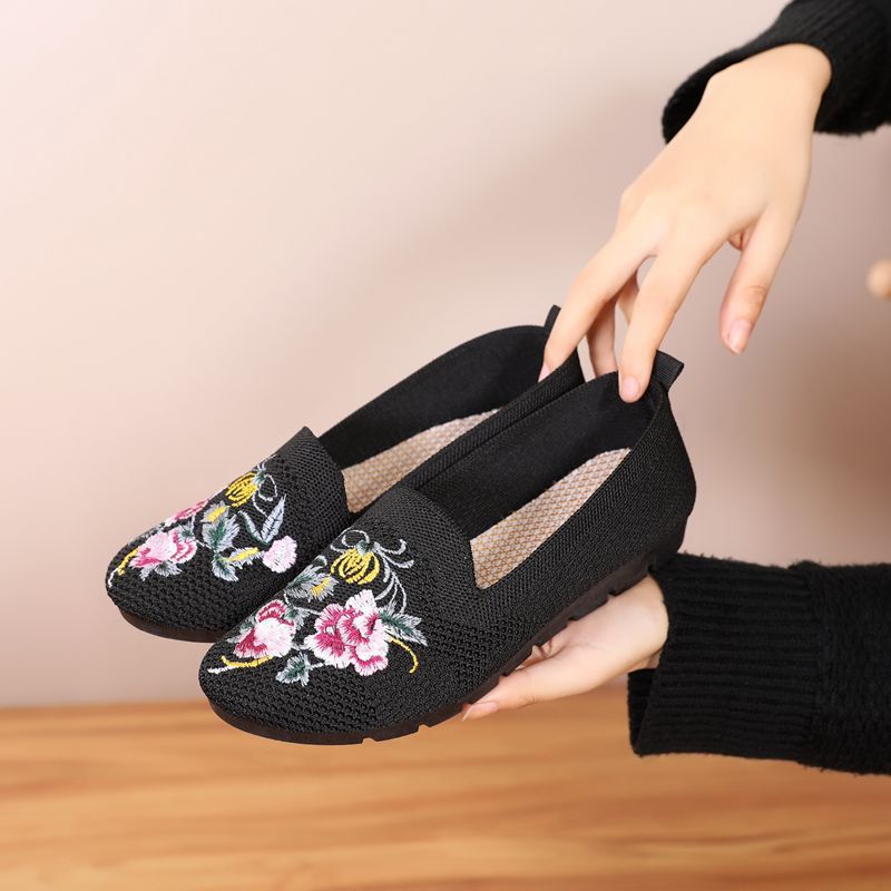 Embroidered Flying Woven Shoes - Breathable Mesh Footwear - Artisan Collection