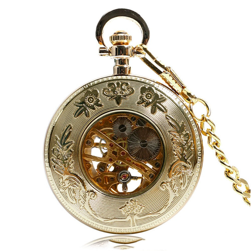 Simple Carved Straight Plate Without Cover Mechanical Watch - Traditional Modern Intricate Precise Elegant Sophisticated Classic