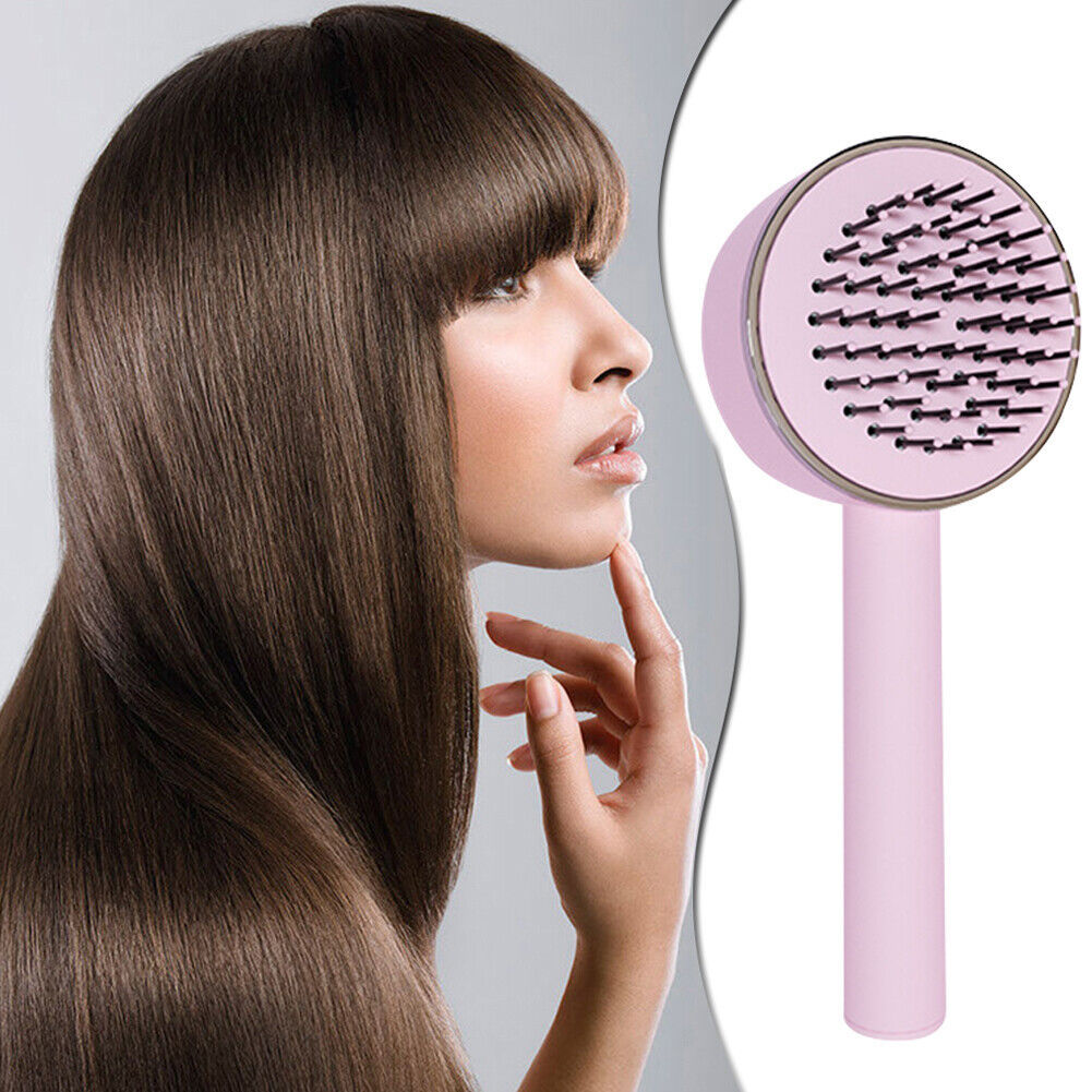 3D Air Cushion Hair Brush - Self-Cleaning Massage Comb with Retractable Bristles