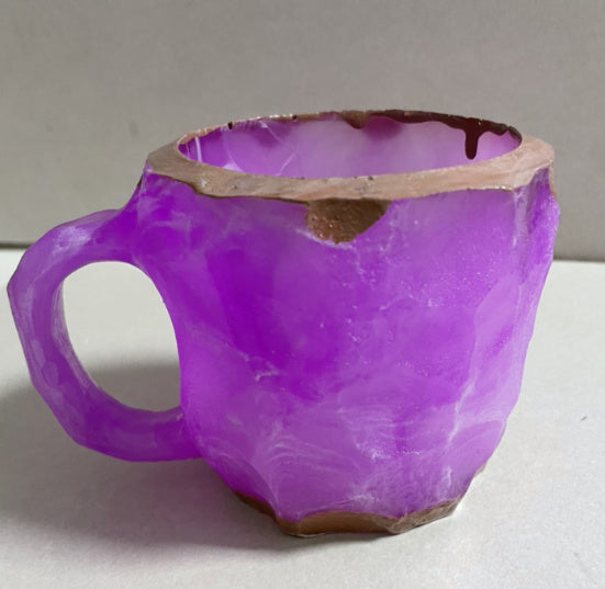 400ml kaffemuggar i hartskristall med handtag, elegant falsk mineralkristallkopp för arbetsplats, heminredning, julklapp, köksredskap