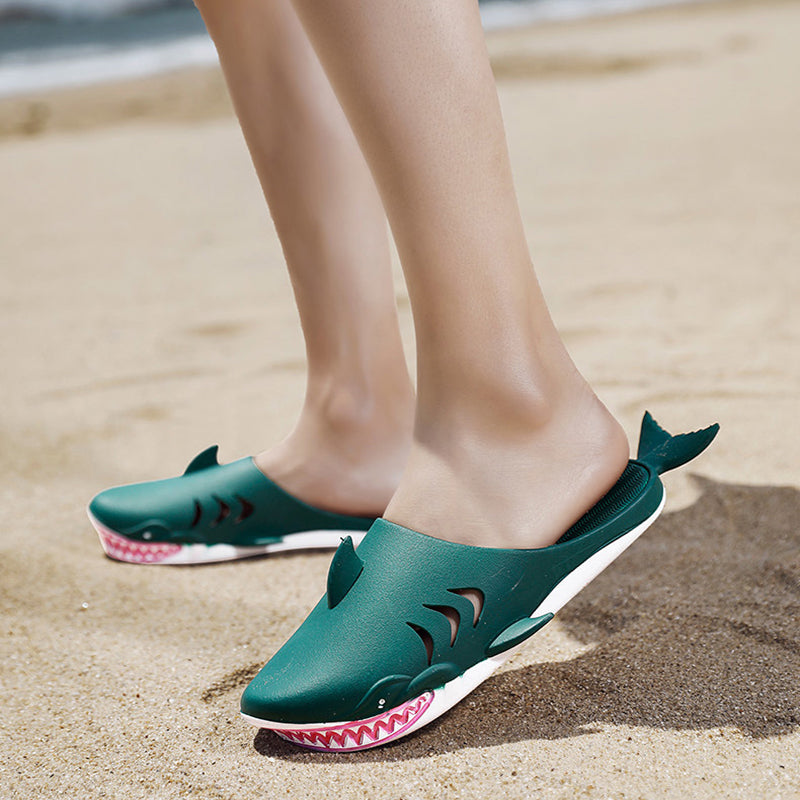 Shark Tofflor Strandskor Hem Platt Tofflor Dam Herr