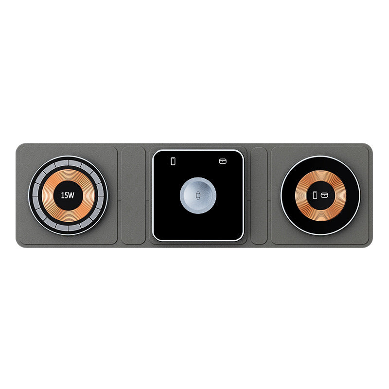 3 IN 1 Magnetic Folding Trådlös Laddningsstation För IPhone Transparent Snabbladdning För IWatch Och Airpods