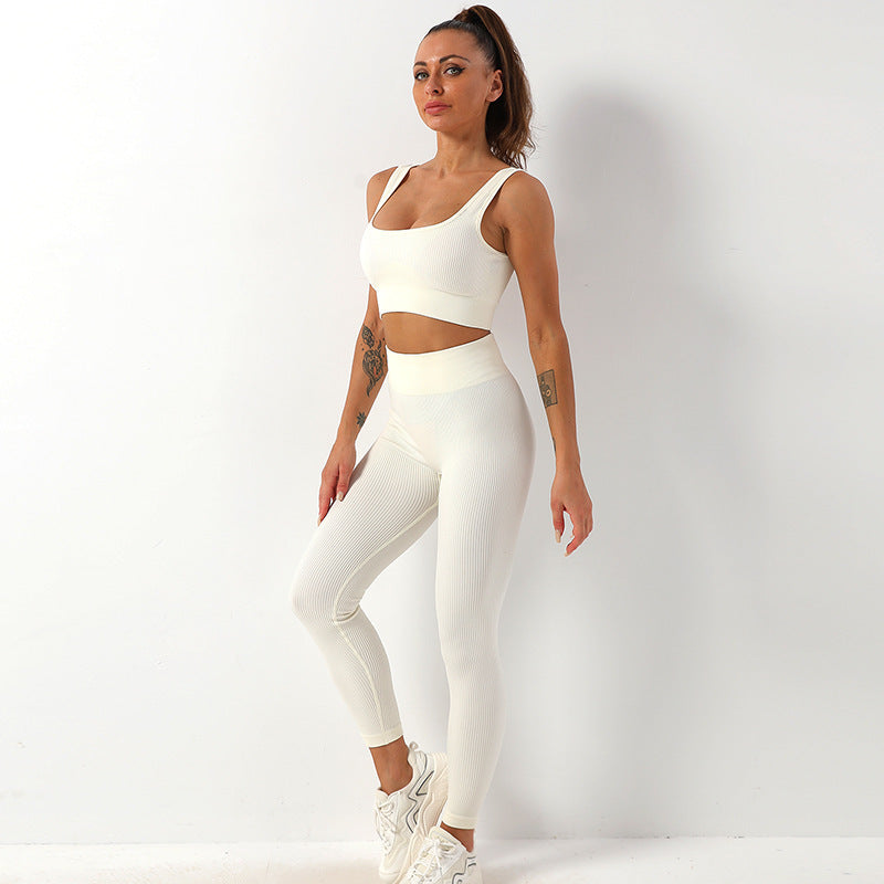 2st tråd Yoga kostym sömlös bh och rumpa lyftande hög midja Leggings set för kvinnor Sport Fitness Yoga Byxor Sportkläder Outfits Kläder