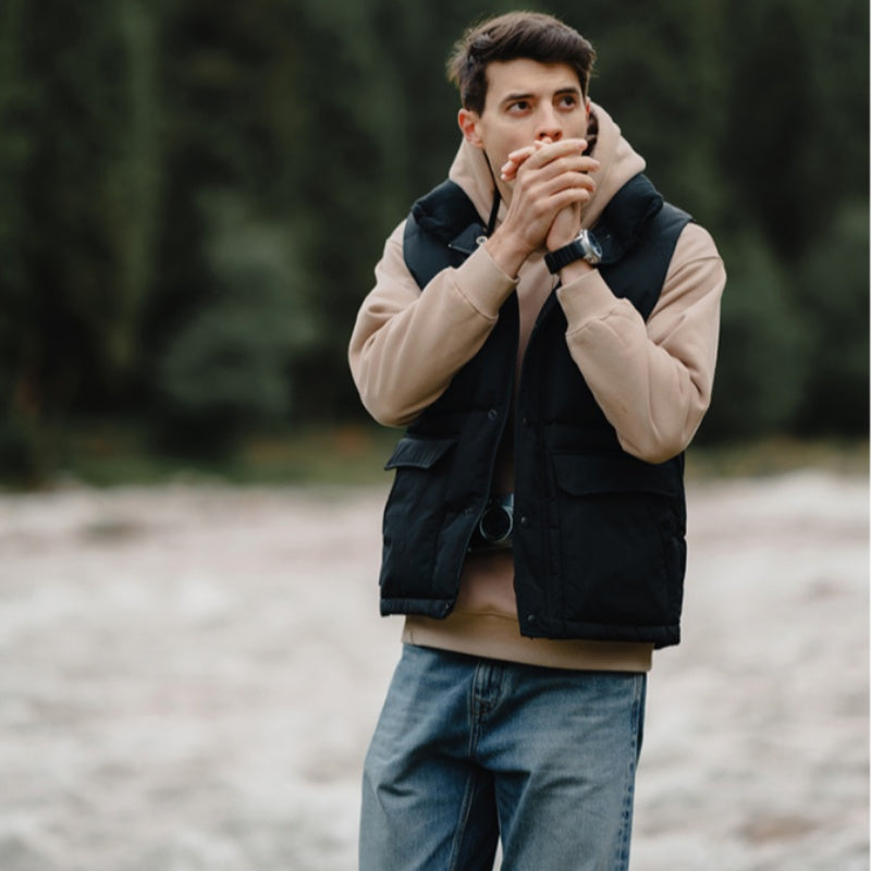 Manteau de doudoune en duvet de canard blanc à trois épreuves pour hommes