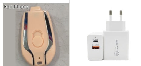 1500mAh Mini Power Emergency Pod Nyckelringsladdare med Type-C Ultra-Compact Mini Batteripaket Snabbladdning Backup Power Bank
