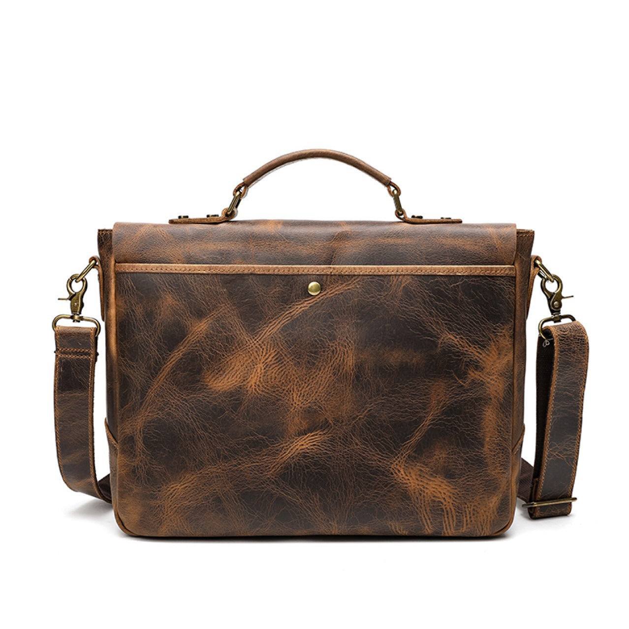 Sacoche porte-documents portable en cuir pour hommes