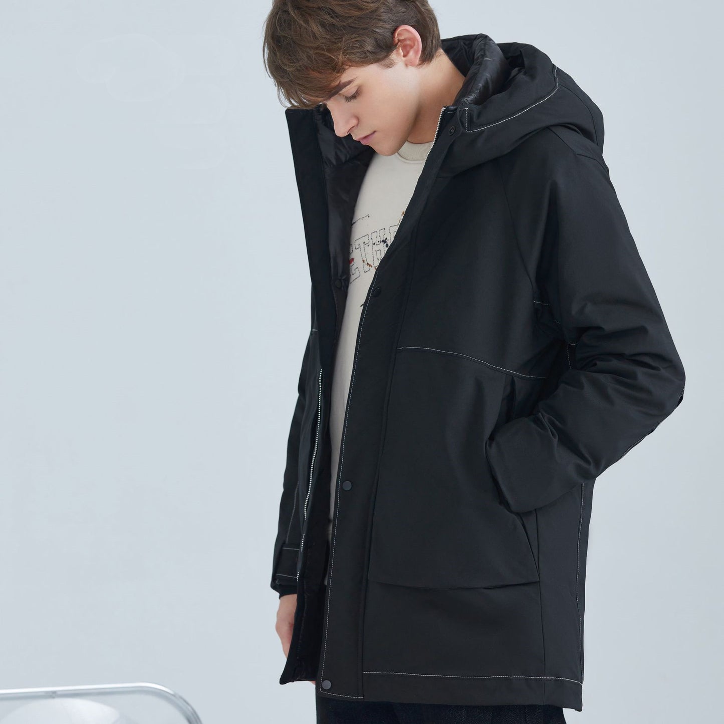 Veste d'hiver en duvet de canard blanc pour hommes, veste de qualité à la mode