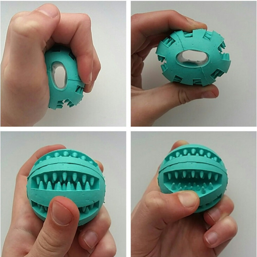 Pet Slow Feeder Dog Toy - Cute Fun Rubber Ball for Dental Care