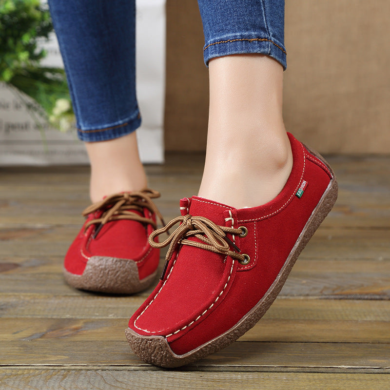 Women's Frosted Lace-Up Flat Sneakers with Plush Lining