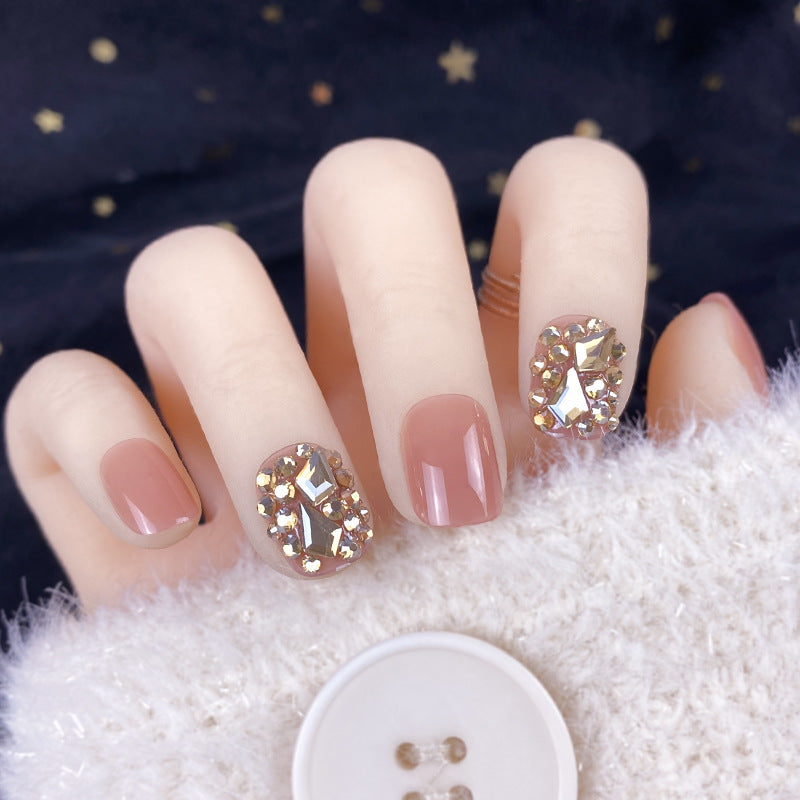 Champagne Gold Diamond Manicure Patches - ZD-101 Design | 24 Pieces 30g Set