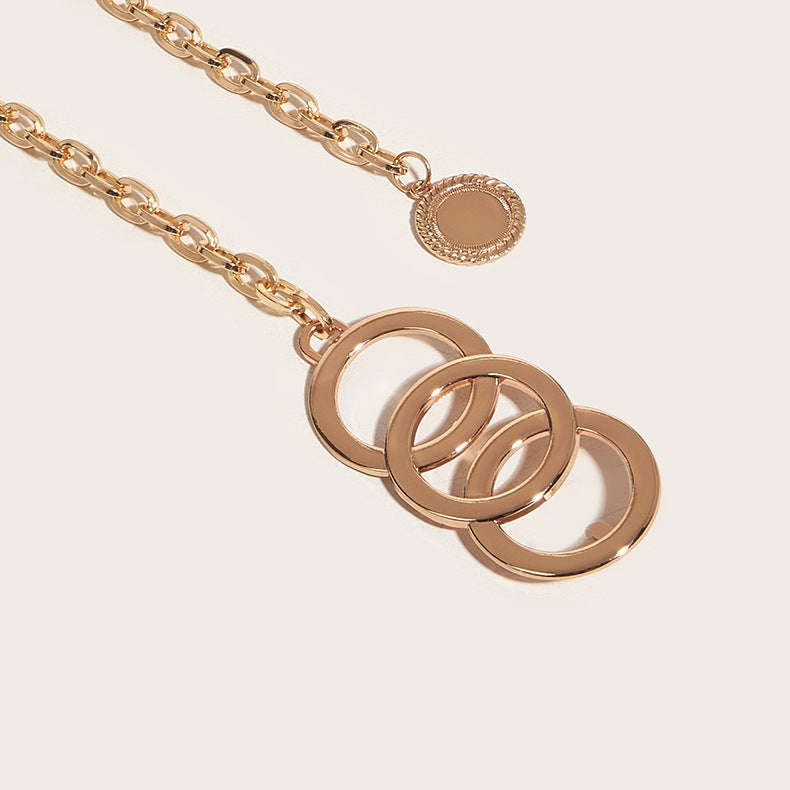 Women's Atmospheric Metal Pendant Waist Chain - Ethereal Elegance