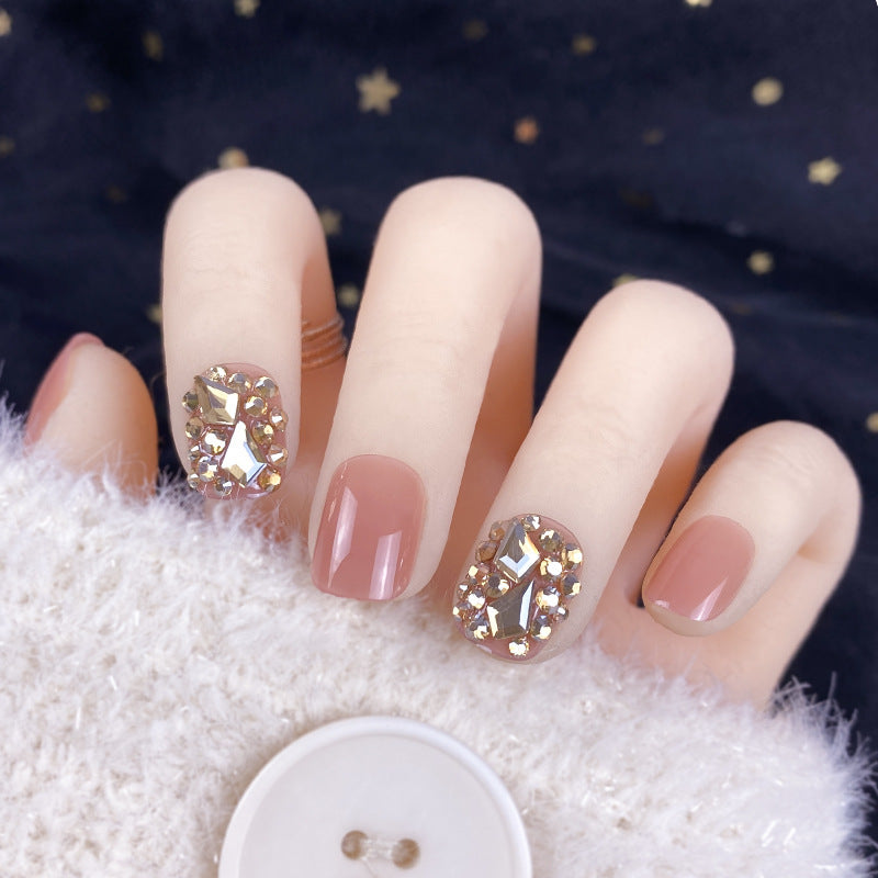Champagne Gold Diamond Manicure Patches - ZD-101 Design | 24 Pieces 30g Set