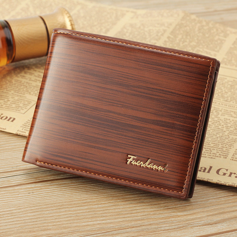 Portefeuille court pour hommes, portefeuille brillant